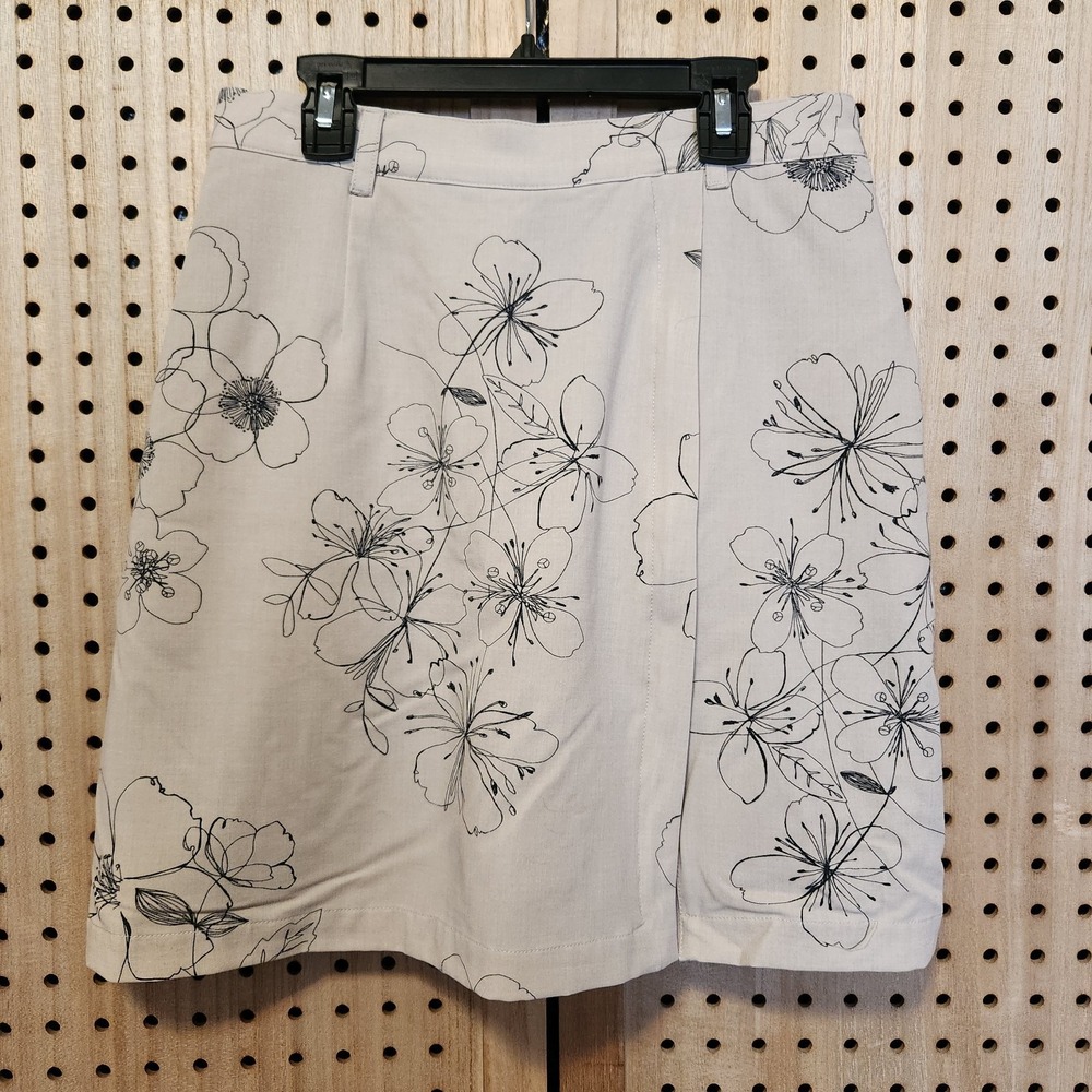 Athena Golf Skort Front Zip Tan Floral Women's 6